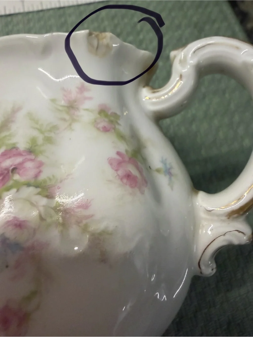 Haviland Limoge France China Floral Scalloped Cream and Sugars 4 pieces Antique - Picture 8 of 8